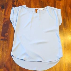 Baby blue cap sleeve blouse